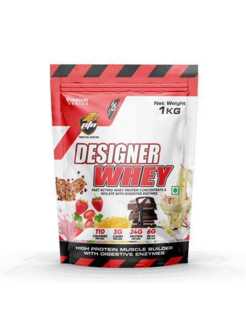 Designer Whey Protein 1kg, 24g protein, 6g BCAA