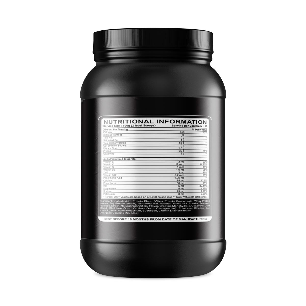 Black Series Lean Muscle Gainer 1000gm - Image 2