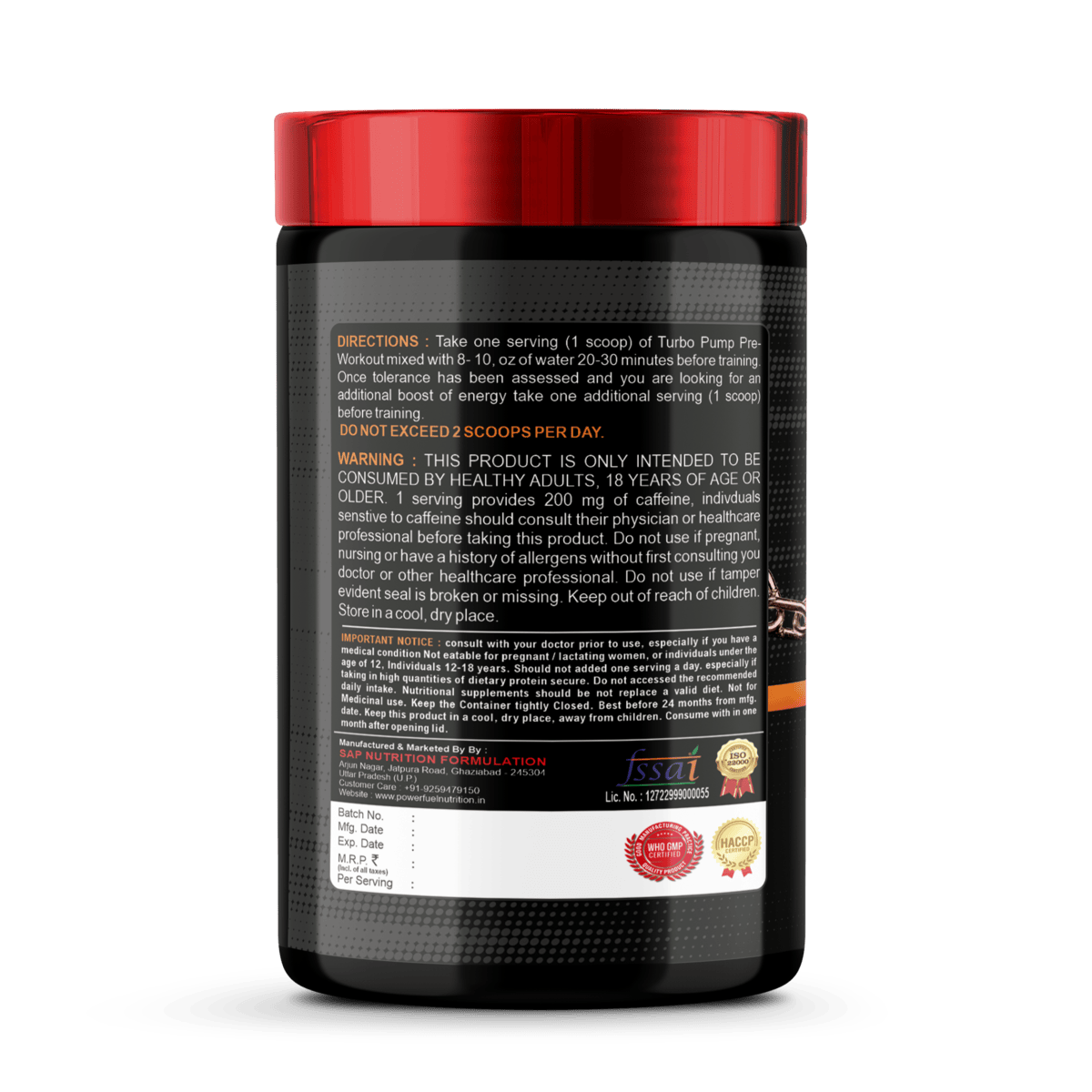 Turbo Pump Preworkout 300gm - Image 2